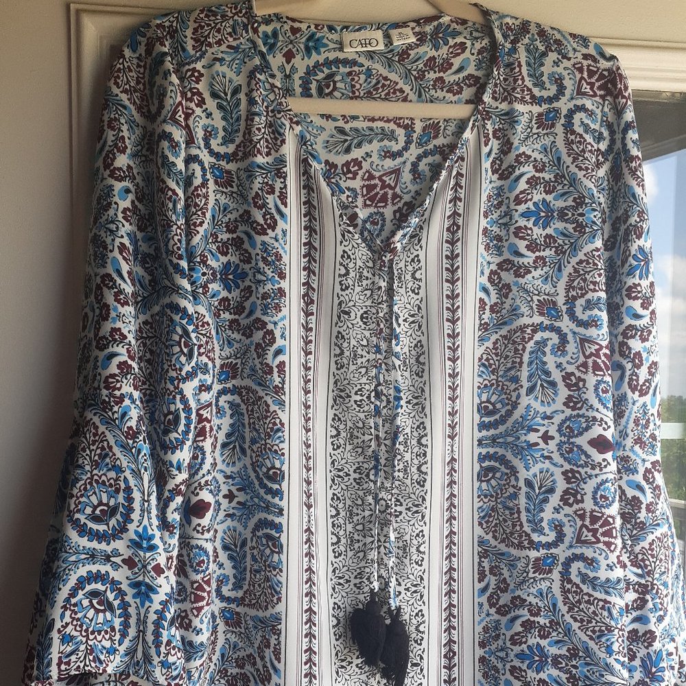 CATO Shirt Blouse with bell sleeves - Size XL
